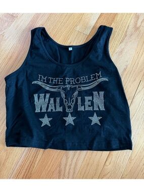 Morgan Wallen "I'm The Problem" Rhinestone Crop Tank Top